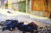 Maximilien Luce A Paris Street in May 1871(The Commune) china oil painting reproduction